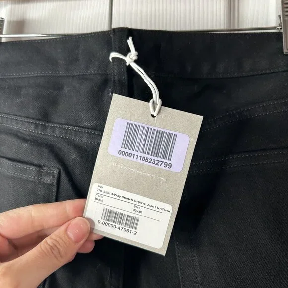 Everlane Uniform The Slim 4-Way Stretch Organic Jeans Men's Size 33 x 32